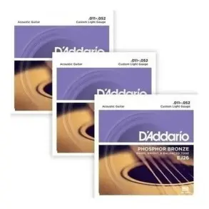 Pack 3 Encordados Para Acustica Daddario Ej26 3d Bronce 011