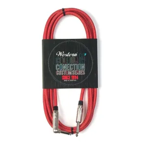 Cable Para Instrumento Tela Rojo R-l 3mts Western Mpltxr30