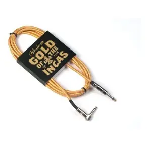 Cable Plug Recto-angular Western De Tela - Dorado - 6 Metros