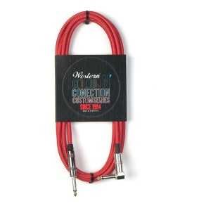 Cable Plug Recto-angular Western - Entelado Rojo - 6 Metros