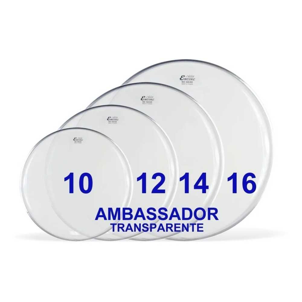 Tom Pack Remo Ambassador Set Parche 10/12/14/16 Transparente