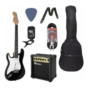 Pack Guitarra Electrica Zurda + Amplificador + Accesorios le365-pack-b
