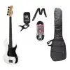 Bajo Eléctrico Leonard Precision 4 Cuerdas Blanco + Accesorios