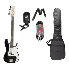 Bajo Eléctrico Leonard Precision 4 Cuerdas Negro + Accesorios