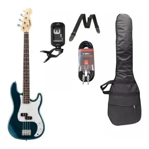 Bajo Eléctrico Leonard Precision 4 Cuerdas Azul + Accesorios