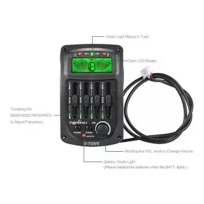 Preamp Para Guitarra Acustica Activo 4 Bandas Cherub Gs3 Mic