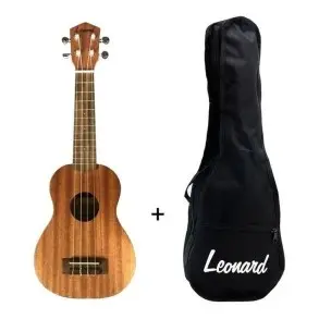 Ukelele Soprano Con Microfono Eq Y Funda Natural Leonard