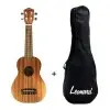 Ukelele Soprano Con Microfono Eq Y Funda Natural Leonard