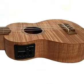 Ukelele Soprano Con Microfono Eq Y Funda Natural Leonard