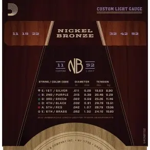 Encordado Para Acústica .011 Daddario Nickel Bronze Nb1152
