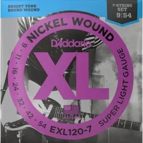 Encordado Daddario Exl120-7 Super Light 009-054 7 Cuerdas