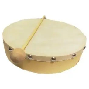 Pandereta Knight 6 De Madera Con Parche + Palillo Golpeador