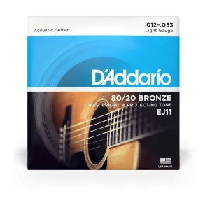 Encordado Daddario Ej11 Bronce 012 - 053 G Acustica