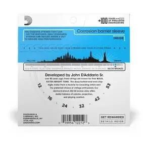 Encordado Daddario Ej11 Bronce 012 - 053 G Acustica