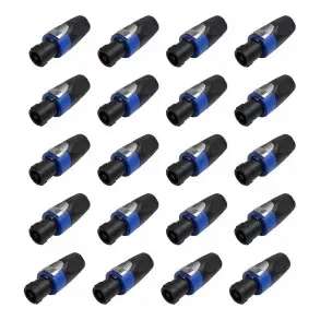 Pack De 20 Fichas Ross Tipo Speakon Macho Para Cable Audio