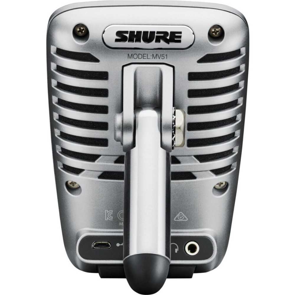 Micrófono Shure MV51 DIG Motiv Condenser 2 Cables USB A Y Lightning