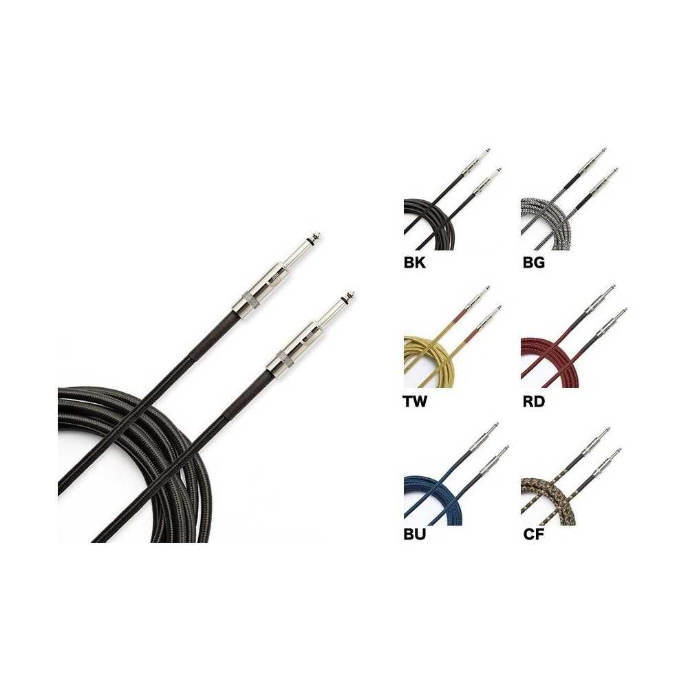 Cable Plug 3 Metros Tela Daddario Custom Series Braided PW-BG-10BK