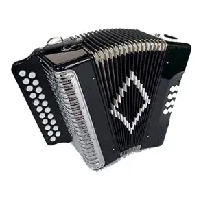Acordeon A Botones Corelli 21 Teclas Rojo 8 Bajos Y Estuche NHC2108(P GC) BK