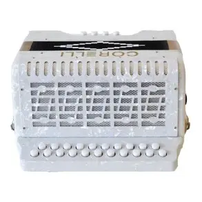 Acordeon A Botones Corelli 21 Teclas Rojo 8 Bajos Y Estuche NHC2108(P GC) WH