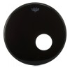 Parche Remo 20" Powerstroke 3 Negro Capa Simple Ebony con Agujero P3-1020-ES-DM