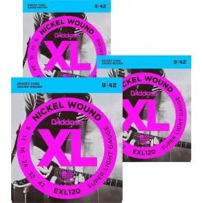 Encordado Daddario Guitarra Electrica Exl120 3d Pack X 3