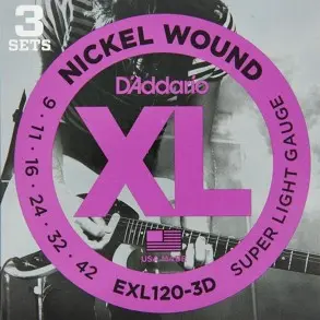 Encordado Daddario Guitarra Electrica Exl120 3d Pack X 3