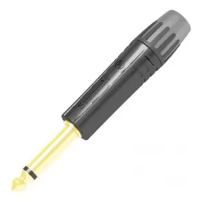 Ficha Seetronic Plug Mono Recto Macho Metalico (negro)