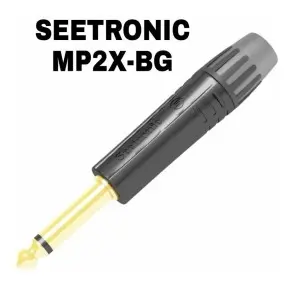 Ficha Seetronic Plug Mono Recto Macho Metalico (negro)