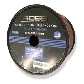 Rollo Cable Ross Rro-m225-100m Para Bafle Rojo Negro 100mts