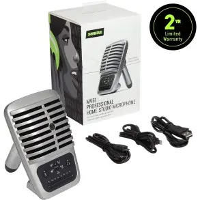 Micrófono Shure MV51 DIG Motiv Condenser 3 Cables, USB A, C y Lightning