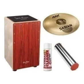 Pack Percusion Cajon Peruano + Platillo + Accesorios