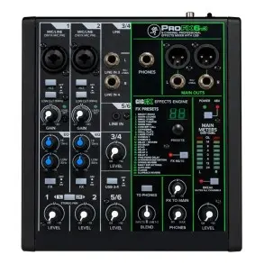 Mixer 6 Canales Mackie Profx6v3 Con Usb y Efectos