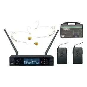 Microfono Inalambrico Vincha Doble Color Piel Sistema Uhf