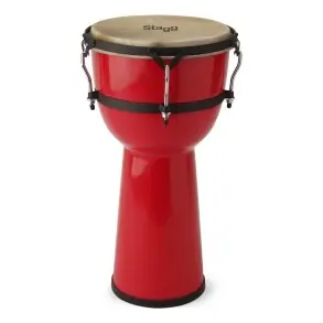 Djembe 10 Pulgadas Stagg Glass Rojo Fibra Vidrio
