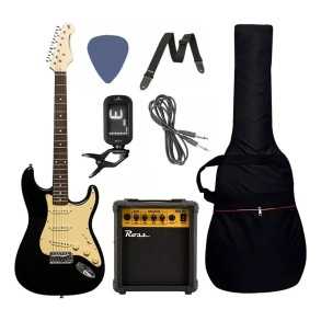 Pack Guitarra Electrica Stratocaster Amplificador Stagg Pro PACKSES30BK