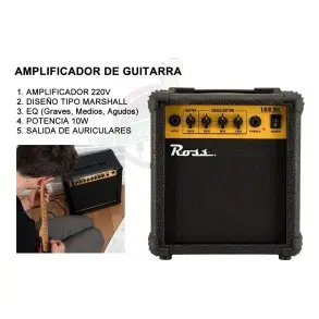 Pack Guitarra Electrica Stratocaster Amplificador Stagg Pro PACKSES30BK