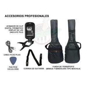 Pack Guitarra Electrica Stratocaster Amplificador Stagg Pro PACKSES30BK