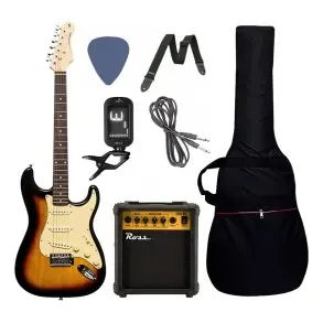 Pack Guitarra Electrica Stratocaster Amplificador Stagg Pro PACKSES30SNB
