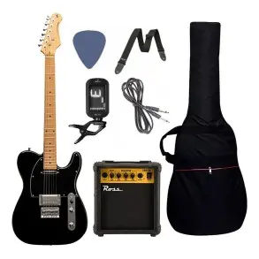 Pack Guitarra Electrica Telecaster Amplificador Stagg Pro PACKSETPLUSBK
