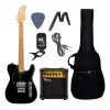 Pack Guitarra Electrica Telecaster Amplificador Stagg Pro PACKSETPLUSBK