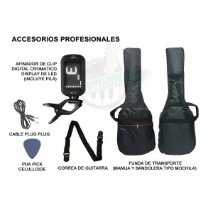 Pack Guitarra Electrica Telecaster Amplificador Stagg Pro PACKSETPLUSBK