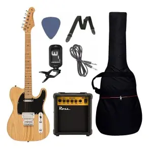 Pack Guitarra Electrica Telecaster Amplificador Stagg Pro PACKSETPLUSNAT