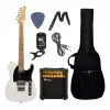 Pack Guitarra Electrica Telecaster Amplificador Stagg Pro PACKSETPLUSWHB