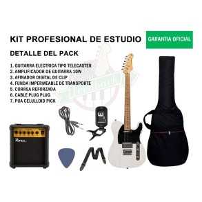 Pack Guitarra Electrica Telecaster Amplificador Stagg Pro PACKSETPLUSWHB