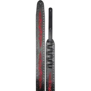 Correa Guitarra Electrica Bajo Cuero Negra Tribal Rojo Stagg