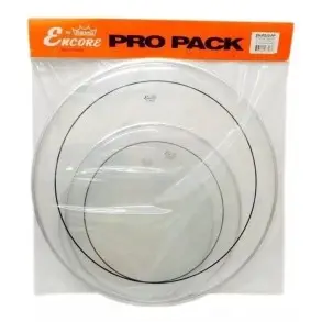 Remo Asia PROPACK PINSTRIPE CLEAR 12"-13"-16"-22" + AMBASADOR ARENADO 14" Parche