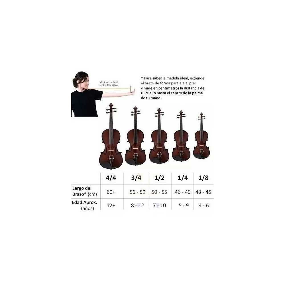 Violin De Estudio Completo Yirelly Estuche Arco Resina CV 101 1/2 DHP