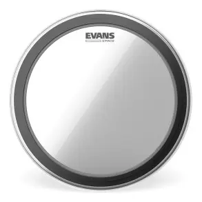 Pack Parche Bombo Evans Emad 22 Pulgadas Transparente Negro EBP-22EMADSYD