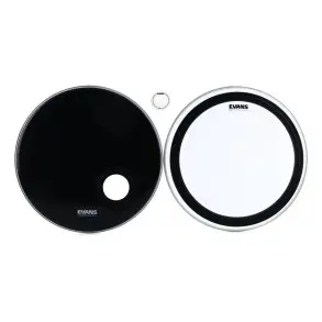 Pack Parche Bombo Evans Emad 22 Pulgadas Transparente Negro EBP-22EMADSYS
