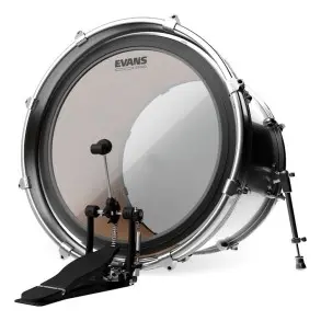 Pack Parche Bombo Evans Emad 22 Pulgadas Transparente Negro EBP-22EMADSYS